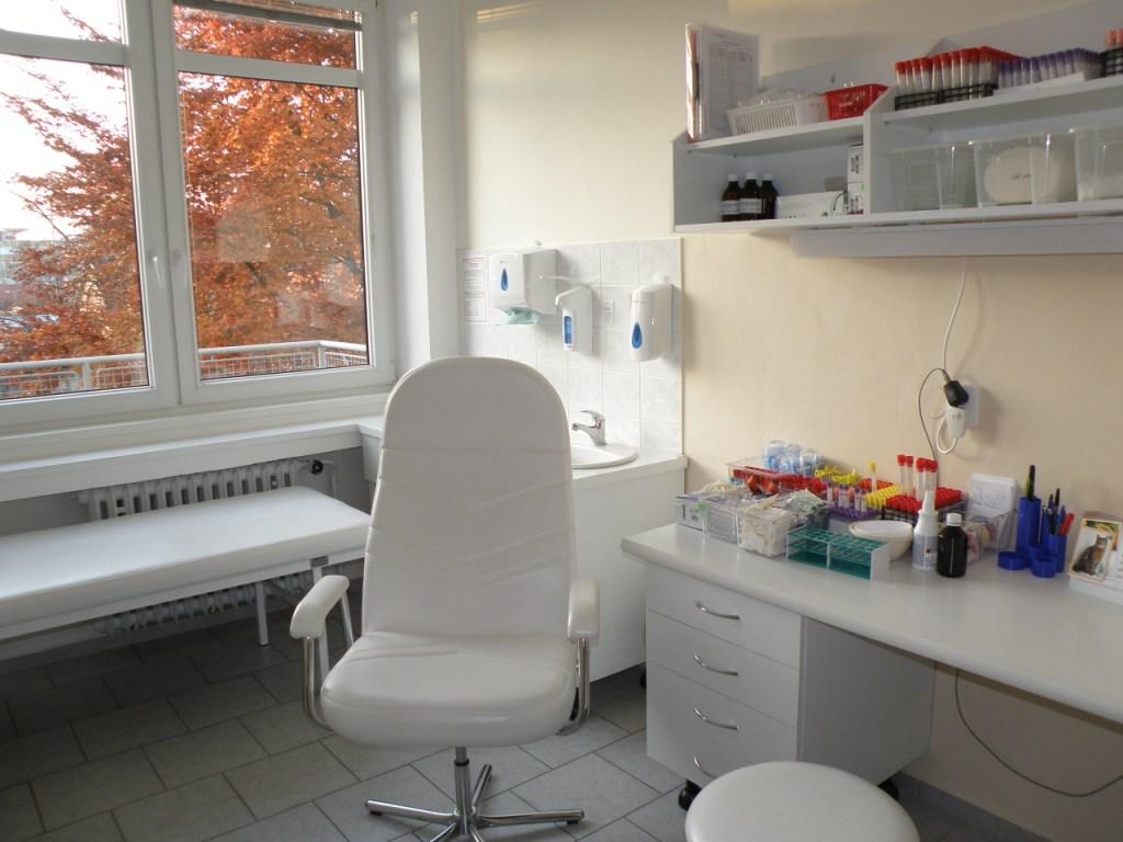 Blood draw room at the Olomouc central site